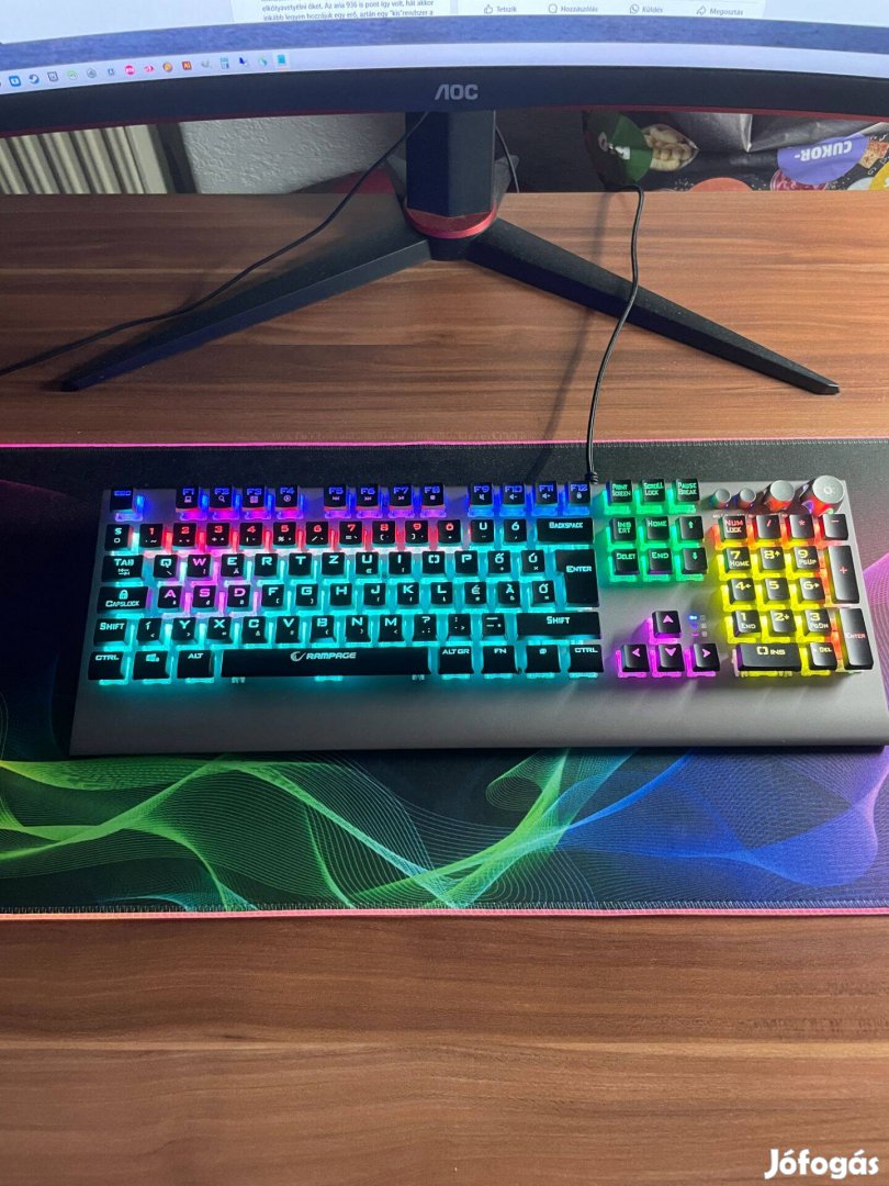 Rampage KB-R210 Favory Rainbow Blue [magyar, mechanikus, RGB]